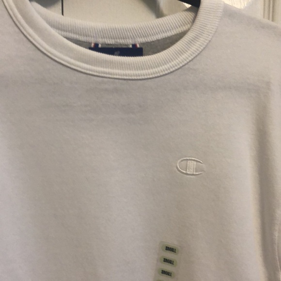 Mens White Champion Fleece Lined Sweatshirt Sweater (Size S) - Picture 3 of 6